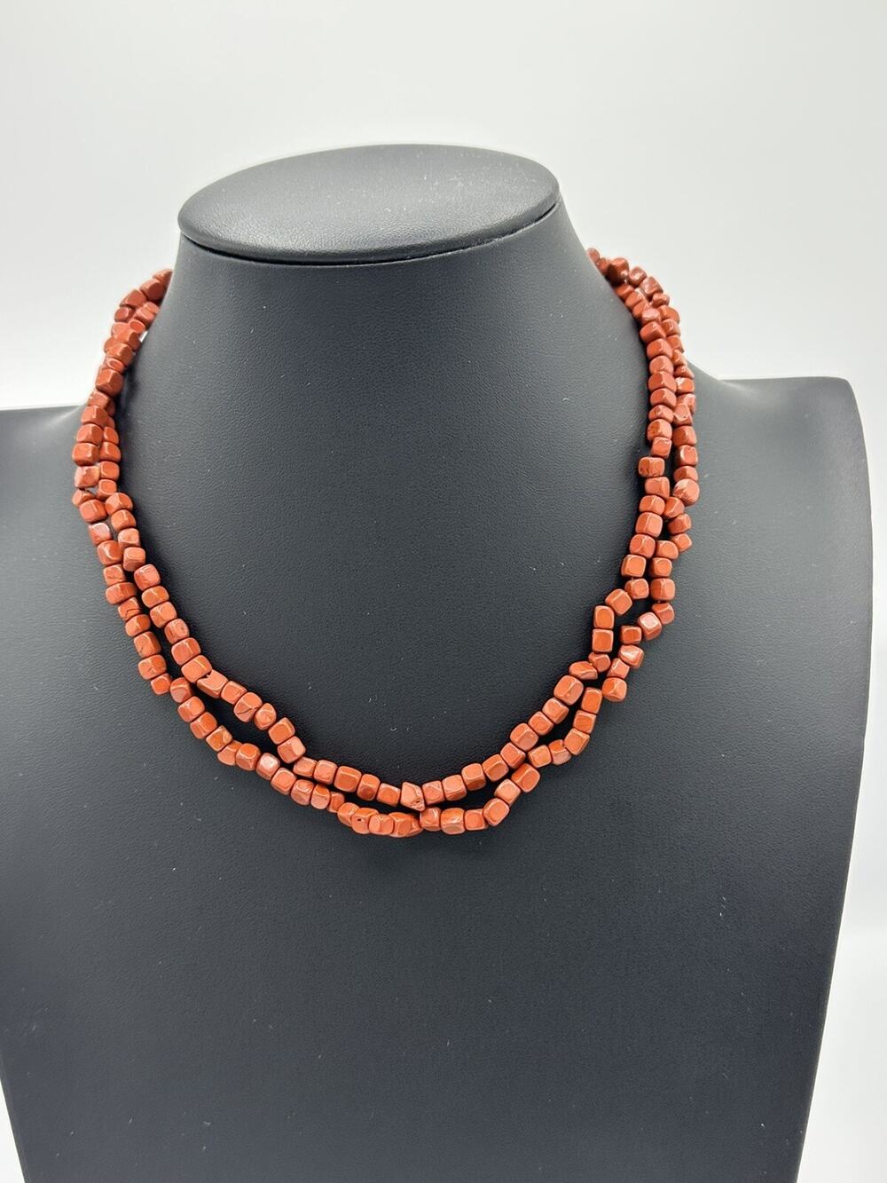 Vintage Cube Cut Jasper Necklace